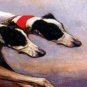In the Slips 1900 Greyhounds dogs canvas fine art print by Maud A Earl