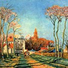 Village Entrance of Voisins 1872 canvas art print by Camille Pissarro