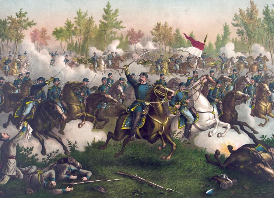 Battle Belle Grove Sheridan Civil War canvas art print Kurz & Allison.