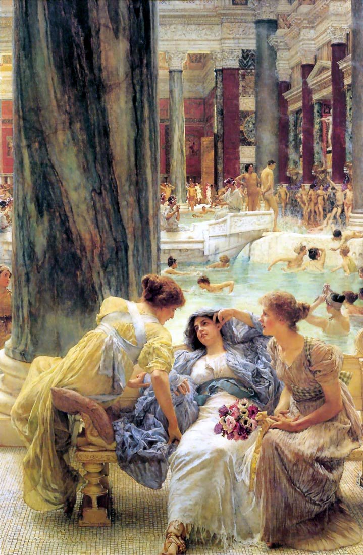 The Baths of Caracalla women Victorian canvas art print by Alma-Tadema
