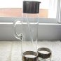 Glass and Silver Drink Mixer with Two Glasses #300379