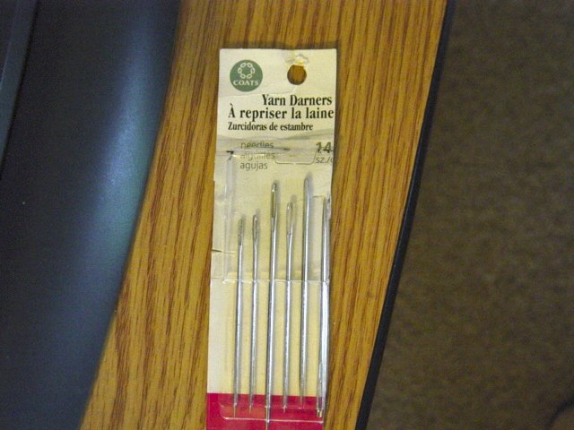 Package of Six Coats Nickel Plated Heavy Yarn Darning Needles #301293