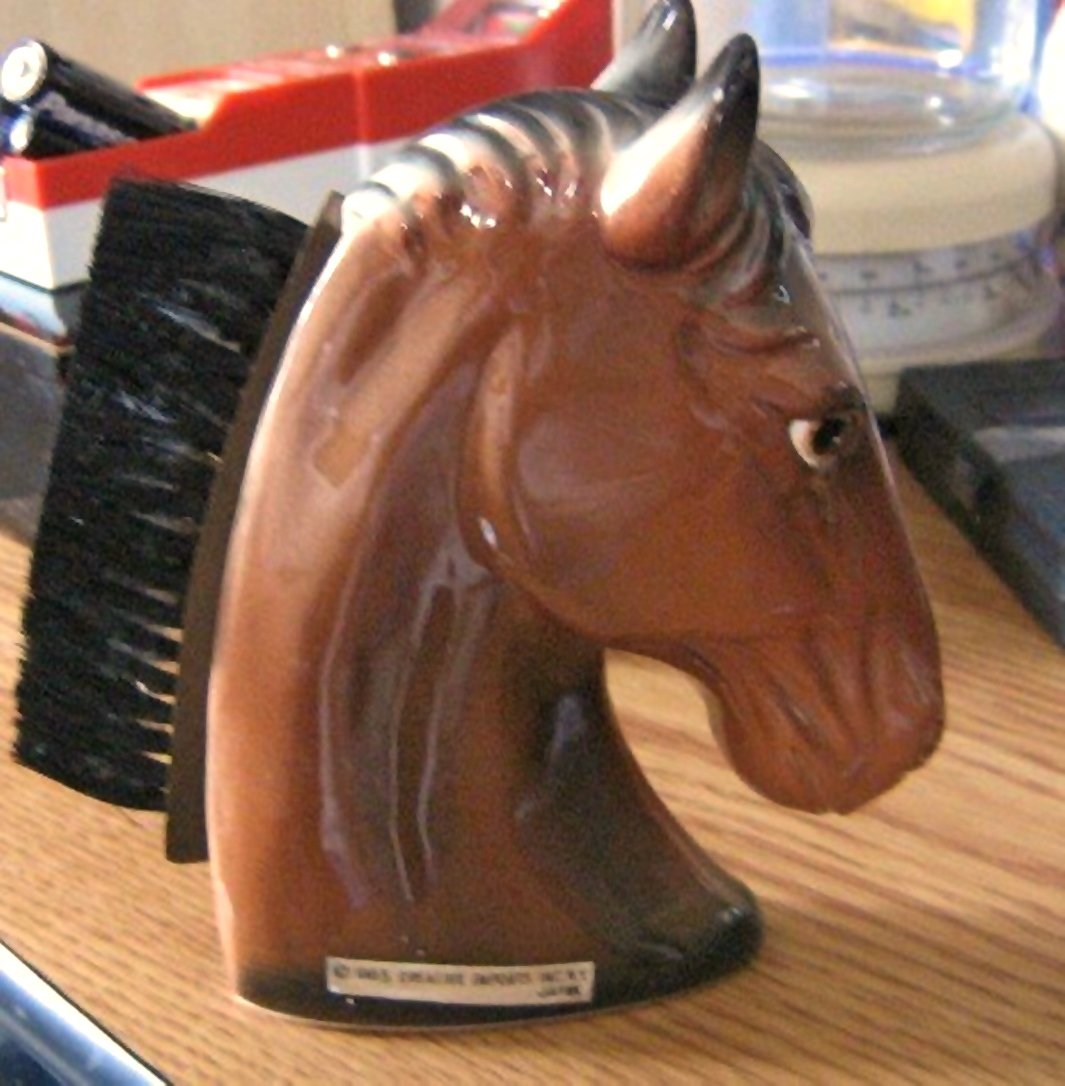 Vintage 1965 Creative Imports Inc. NY Hard Plastic Horse Head Clothes