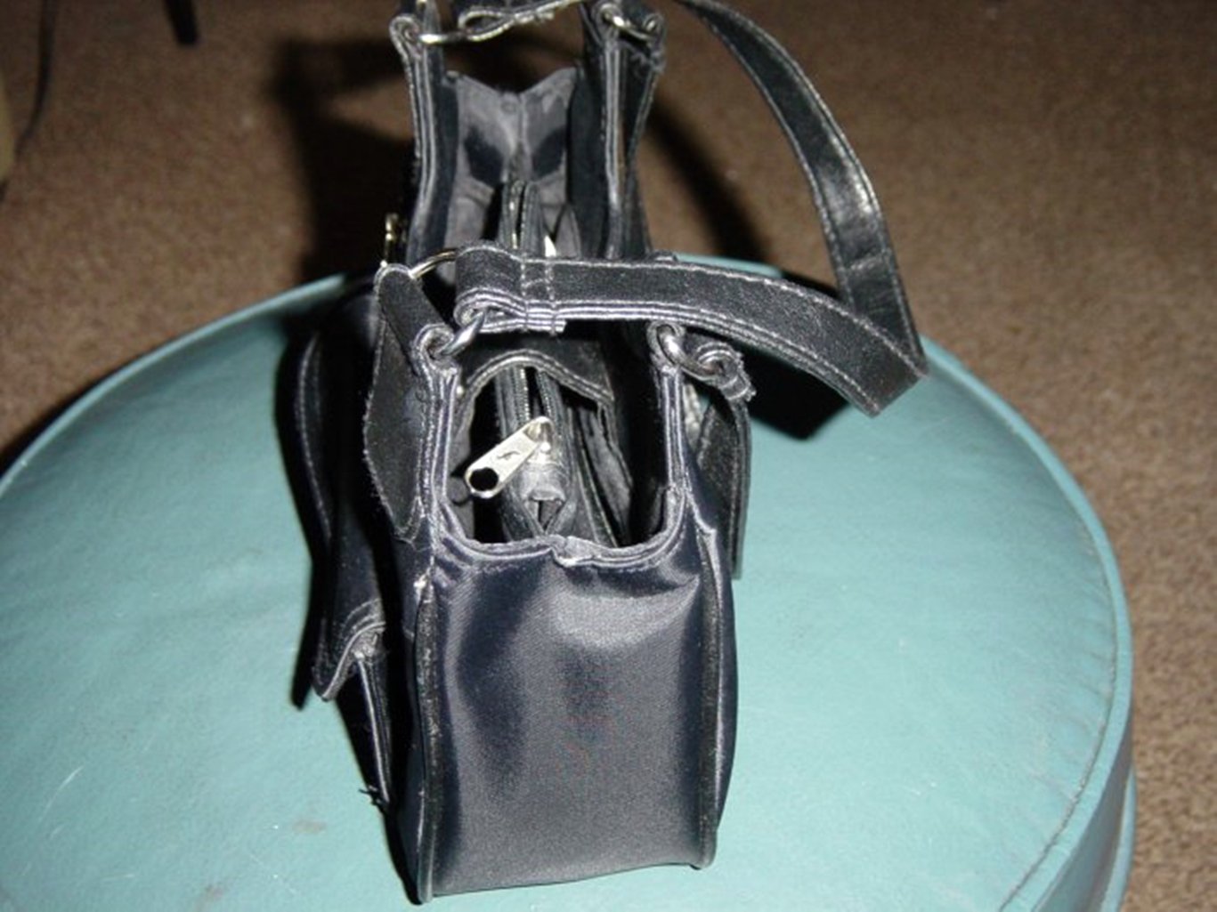 Women's Black Handbag Silver Decorations 302080