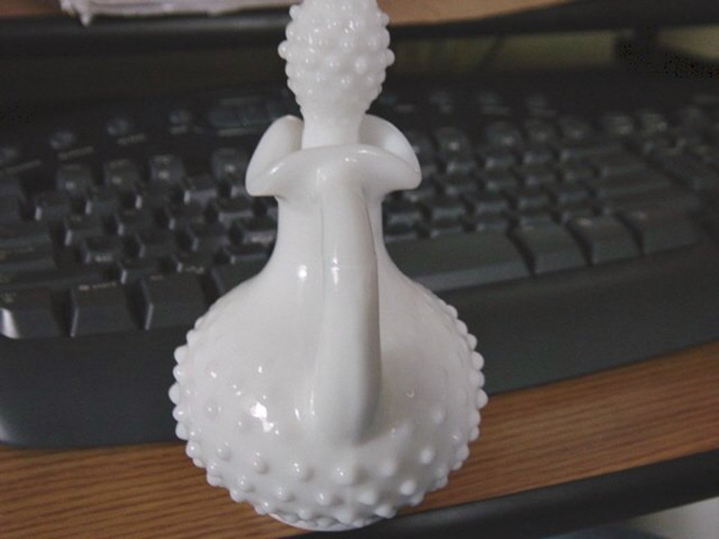 Vintage Collectible Avon White Opal Glass Hobnail Decanter Bottle 302102