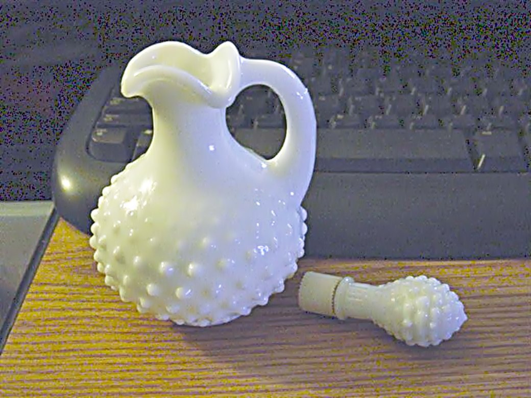 Vintage Collectible Avon White Opal Glass Hobnail Decanter Bottle 302102