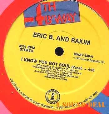 ERIC B & RAKIM HTF ORIGINAL '87 12" I KNOW YOU GOT SOUL