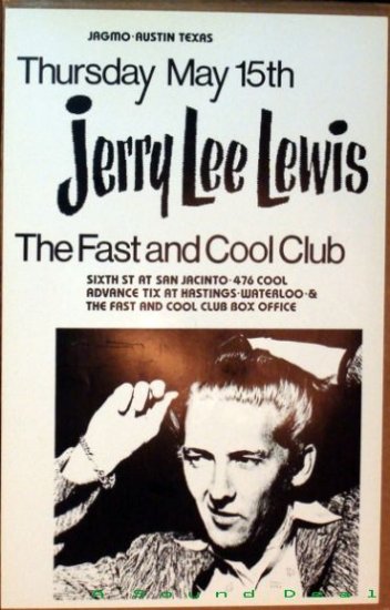 JERRY LEE LEWIS Texas '86 Fast & Cool Club Jagmo POSTER