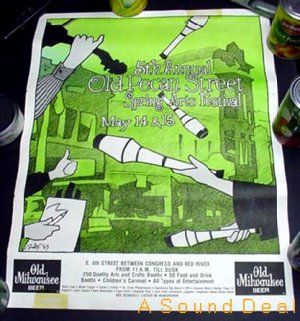 ALVIN CROW PECAN ST TEXAS'83 POSTER GUY JUKE SILKSCREEN