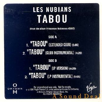 LES NUBIANS TABOU 12" RARE DJ ONLY DOUBLE PACK