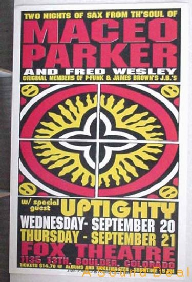 MACEO PARKER FRED WESLEY UPTIGHTY OG FOX '95 GIG POSTER