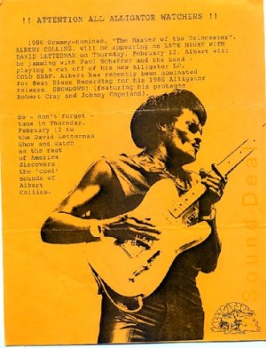 ALBERT COLLINS David Letterman BLUES'87 HANDBILL Poster