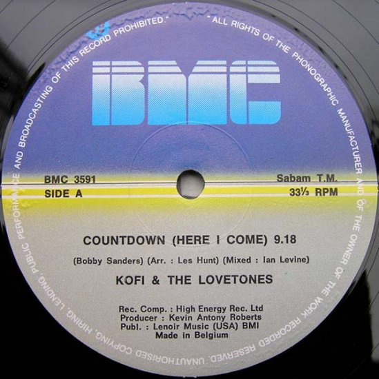 KOFI &t LOVE TONES COUNTDOWN ORIGINAL 12" HI NRG DISCO