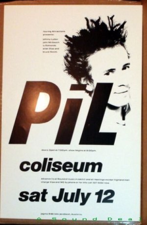 PIL Public Image Ltd Rare Texas'86 Concert POSTER Jagmo