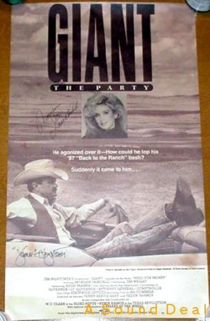 JIM HIGHTOWER MORGAN FAIRCHILD Signed '89 Poster GIANT