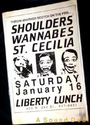 SHOULDERS WANNABES '93 gig Poster Liberty Lunch Austin Texas power pop