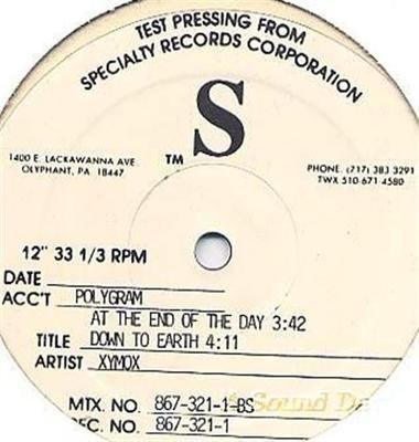 XYMOX At the End of the Day 12" TEST PRESS Hear RARE Down to Earth '91 ambient