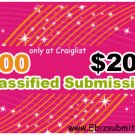 100 Classified Submission to only Craiglist! (Special Package)