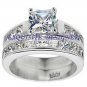 Gorgeous 2.2 carat Princess Cut Engagement Wedding Ring Set Size 5