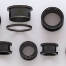 Pair 5/8" Inch Screw On Tunnels Ear Plugs Eyelets Black 16mm