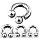 Pair 2 Gauge Internally Threaded Horseshoe Earrings 5/8"