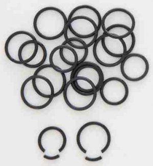 Pair 14 Gauge Black Titanium Segment Hoop Earrings 5/16"