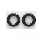 Pair 6 Gauge Black Titanium Segment Hoop Earrings 1/2"