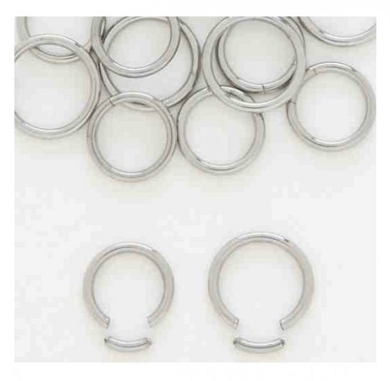 Pair 14 Gauge Steel Segment Hoop Earrings 5/16" 14g
