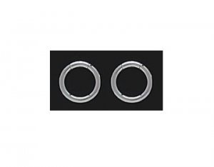 Pair 8 Gauge Steel Captive Segment Hoop Earrings 1/2"