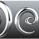 Pair 0 Gauge Steel Spiral Stretching Taper Earrings