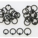 Pair 6 Gauge Black Titanium Captive Bead Earrings 1/2"