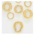 Pair 6 Gauge 14K Gold Plated Segment Hoop Earrings 1/2"