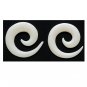 Pair 2 Gauge Organic White Bone Spiral Tapers Earrings 2g