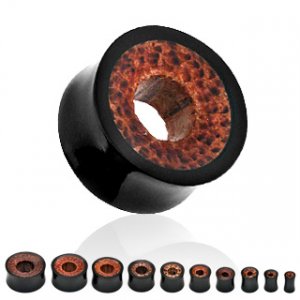 Pair 5/8" Organic Coco Wood Tunnels Ear Plugs 16mm
