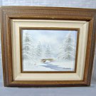 Winter Snow Landscape Oil Painting Vintage Artistic Interiors Signed Barrister