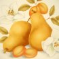 Vintage Hyalyn Fruit Wall Tile Pears Peaches Blossoms 6" x 6"