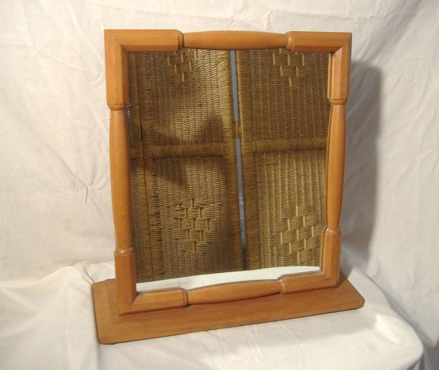 Vintage Dresser Shaving Mirror Logan Porter Davis Co. Maple