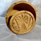 Antique Primitive Butter Mold Press Carved Wood Wheat Sheaf
