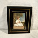 Vintage Miniature COLOR LITHOGRAPH GERMANY Little Girl Print White Dress