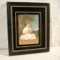 Vintage Miniature COLOR LITHOGRAPH GERMANY Little Girl Print White Dress