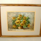 T. Denver Impressionist Flowers Painting Vintage Oil on Canvas Floral Still Life