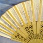 Hand Painted Linen Fan Flowers Antique Vintage Floral Pierced Celluloid