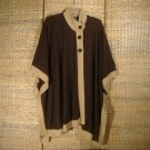 Jones New York Signature Poncho Cape Women's Brown Camel Trim One Size Jones New York Signature Poncho Cape Women's Brown Camel Trim One Size
