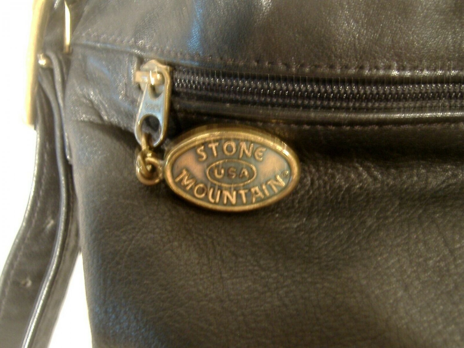 stone mountain black leather shoulder bag