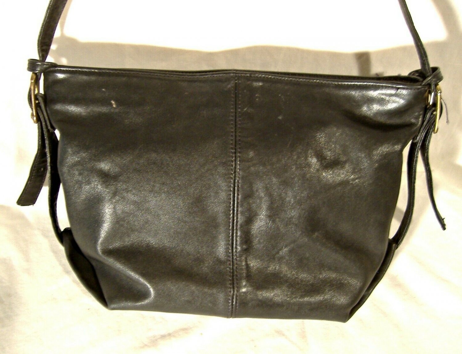 Stone Mountain Black Leather Purse Vintage Shoulder Bag