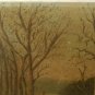 Antique Winter Landscape Painting Forest River F.W. DeVoe Academy Board AS-IS