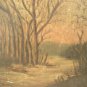 Antique Winter Landscape Painting Forest River F.W. DeVoe Academy Board AS-IS