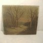 Antique Winter Landscape Painting Forest River F.W. DeVoe Academy Board AS-IS