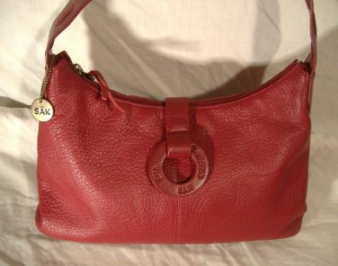 The Sak Shoulder Bag Purse Red Pebbled Leather