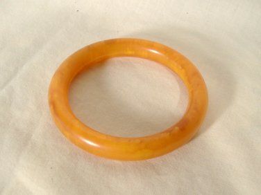 Marbled Butterscotch Bakelite Bangle Bracelet Vintage